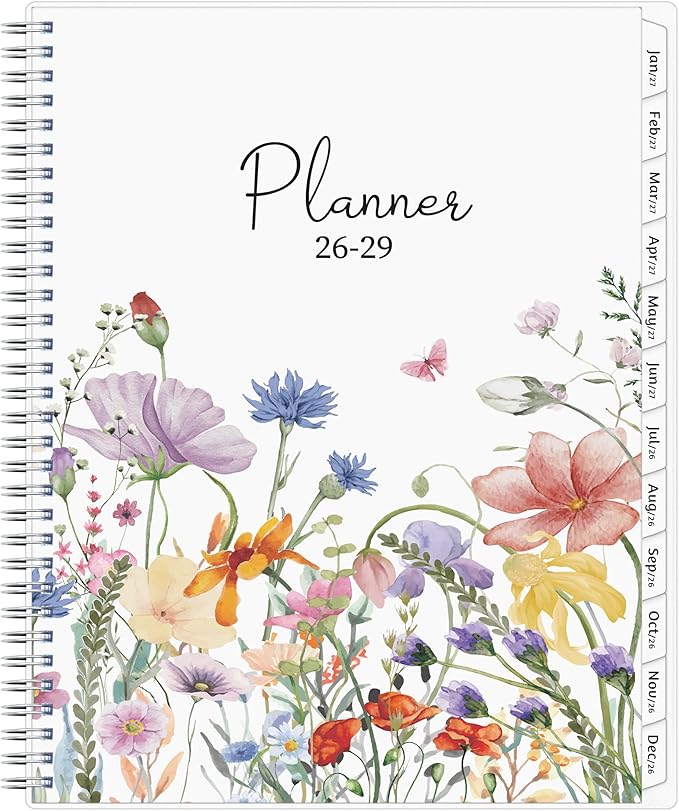 Monthly Planner 2026-2029, 36 Months Calendar Planner 2026-2029 from Jul 2026 – Jun 2029, 8.5'' x 11'' with Ruled Spread, Flexible Cover, Spiral Wirebound, Pocket, Coated Tabs, Notes ＆ Habit Tracker