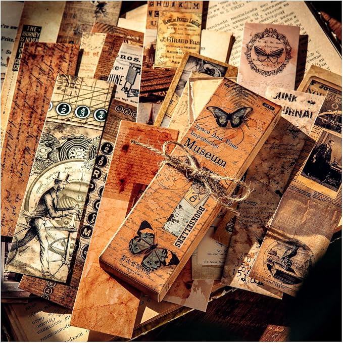 Vintage Retro Style Bookmarks, 30PCS (Space and Time Impression Museum)