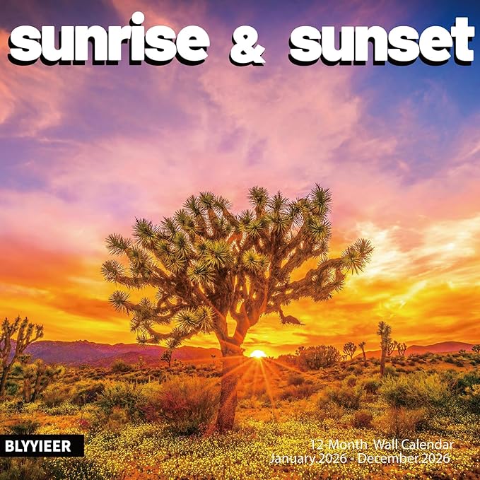 2026 Wall Calendar, Sunrise or Sunset Wall Calendars,2026 Monthly Calendars, Thick Glossy Paper, Organizing & Planning