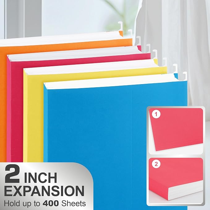 Legal Size Hanging File Folders,25 Packs Legal Hanging File Folders,Rose Red Legal Size Hanging Folders,9.2'' × 14.8'',Hanging Folders for Filing Cabinet,1/5 Adjustable Tabs for Office,School,Home