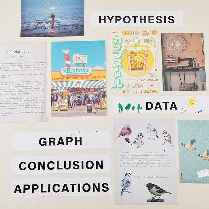 Lewtemi Self Adhesive Presentation Science Fair Subtitles Display Boards for Classroom Office Science Fair Titles Supplies(8 Set)
