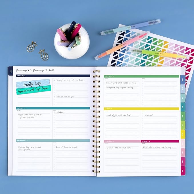 AT-A-GLANCE 2027 Planner, Simplified by Emily Ley, Weekly & Monthly, 8.5" x 11", Customizable, Camp Gingham (EL58-901-27)