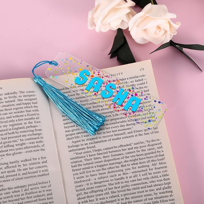 Personalized Bookmarks for Women Book Lover Birth Flower Birthday Customized Gifts for Reading Her Daughter Friends (Acrylic #6)