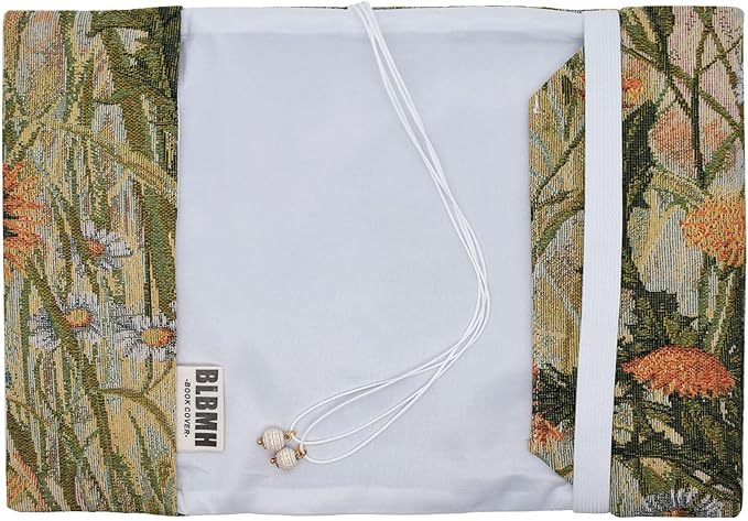 BLBMH 6x9 Bible Book Cover for Women | Non-Stretch Fabric Protector for Paperback Journal Softcover Books – Handmade Fixed Size with Bookmark – Gift for Bible Lovers - Dandelion