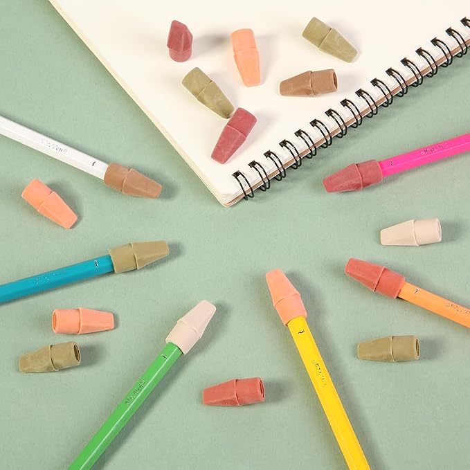 Mr. Pen- Pencil Erasers Toppers, 120 Pack, Colorful, Latex Free, No Smudge, Mr Pen Erasers for Pencils