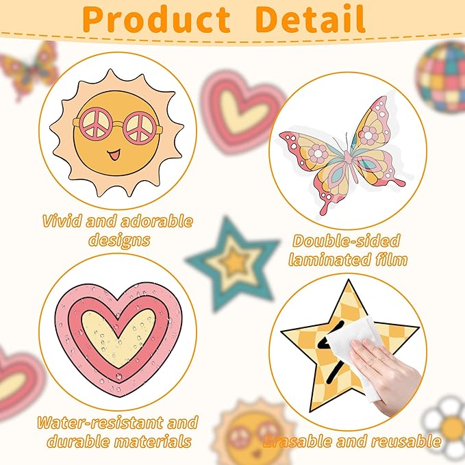 Welcome Back to School Bulletin Board In Our Grade Era Classroom Decorations Retro Groovy Motivational Bulletin Board Set Cutout for School Office Chalkboard Whiteboard Wall Window Door Decor Supplies