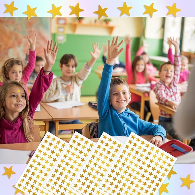 5040 PCS 0.6" Foil Star Metallic Stickers - Kids Reward & Behavior Chart Stickers, School & Classroom Supplies, DIY