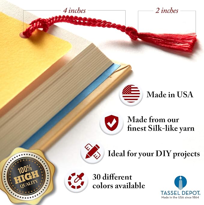 Tassel Depot 100 Floss Bookmark Tassels - Orange
