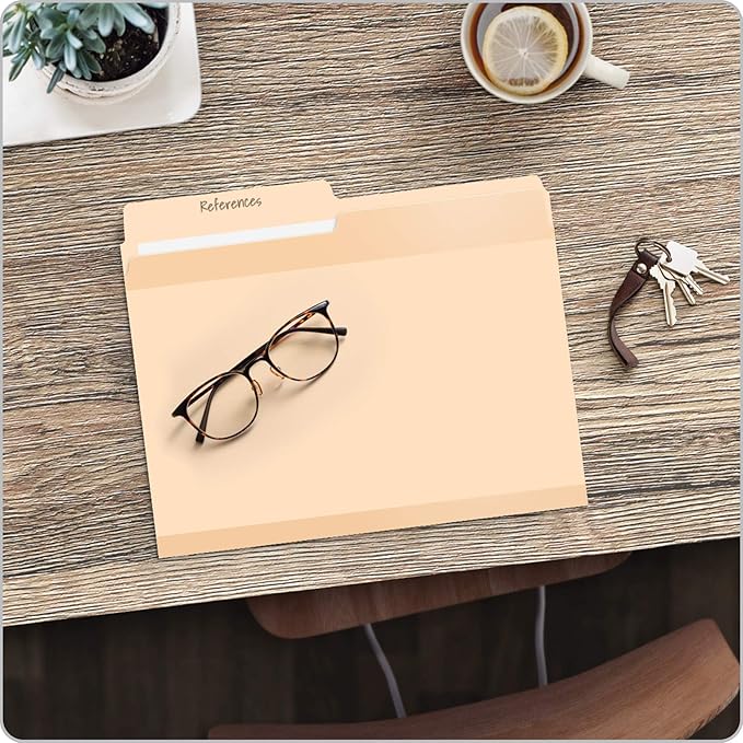 Pendaflex Reinforced File Folders, Extra Durable, Poly Reinforced Edges, Manila, Letter Size, 1/2 Cut Tabs, 24 Per Pack (86221)