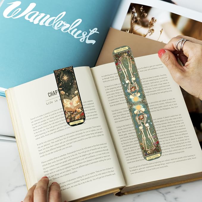 30 Pcs Tarot Fantasy Magnetic Bookmarks, Cute Magnet Book Mark Clips for Reading Women Teens Adults, Witchy Dark Romance Bookish Gifts and Page Marker Accessories