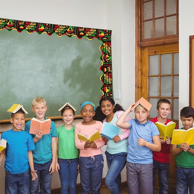 75Ft Black History Month Bulletin Board Borders,Bulletin Board Decorations Kente Classroom Decor Kwanzaa Juneteenth Party Decor for Door Office School
