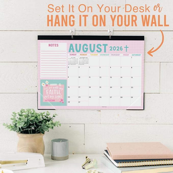 Hadley Designs Large Teacher Desk Calendar 2026-2027 - Desktop Calendar 2026, 18-Month Desk Calendars for Home, Office & Classroom, Cute Classroom Must Haves, Teacher Appreciation Gifts