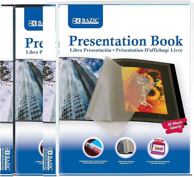 Bazic 10-Pocket Presentation Book (Case of 144) (3129-144)