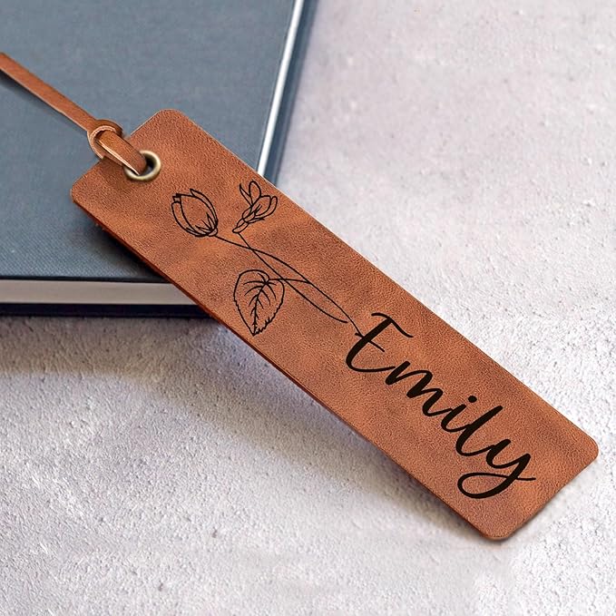 Personalized Bookmark, Book Marks for Reading, Women Men Kids Personalized Gifts for Book Lovers Teachers Appreciation Gifts on Birthday Graduation Christmas Back to School (Brown)