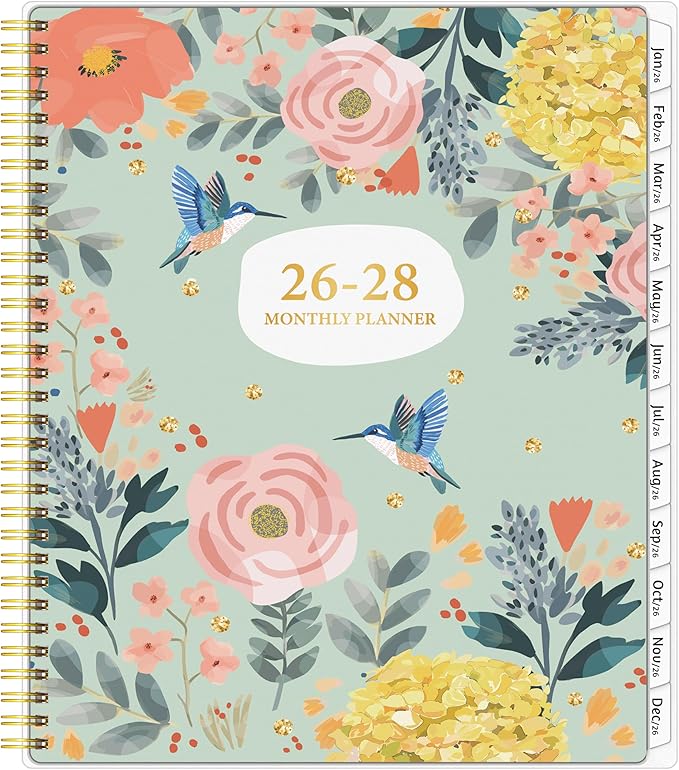 Monthly Planner 2026-2028, 36 Months Calendar Planner 2026-2028 from Jan 2026 – Dec 2028, 8.5'' x 11'' with Ruled Spread, Flexible Cover, Spiral Wirebound, Pocket, Coated Tabs, Notes ＆ Habit Tracker
