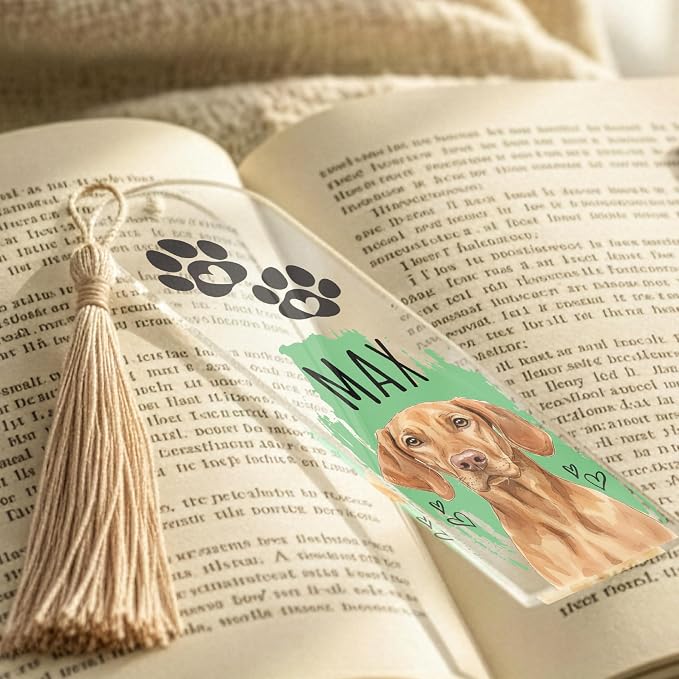 Personalized Magnetic Bookmark with Name, Custom Name Page Marker for Readers, Teachers, and Students, Floral and Botanical Design (2-Pet Acrylic)