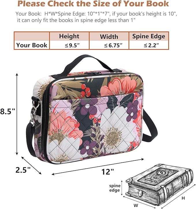 IMAGINING Bible Cover for Women - Stylish Large Bible Bag - Bible Case with Handles - Bible Carrying Case for Women - Bible Gift - Book Protector for Book Lovers