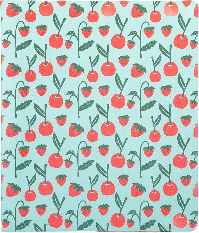 ban.do Undated Weekly Planner, Concealed Spiral Notebook with Stickers, To-Do Lists, Guided Wellness Journal, Daily Organizer for School or Office (Cherries and Strawberries Teal)