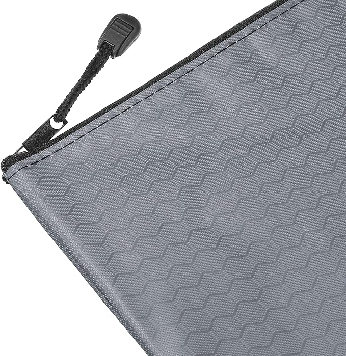 PATIKIL Waterproof Zipper File Bags, 10 Pack A4 Size Document Pocket Storage Organizer Pouch for Travel Office Supply, Gray