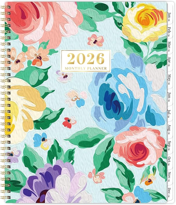 2026 Monthly Planner - 2026 Calendar, Jan. 2026 to Dec. 2026, 9'' x 11'', 12 Months Planner 2026, Monthly Tabs, Notes Pages, Back Pocket