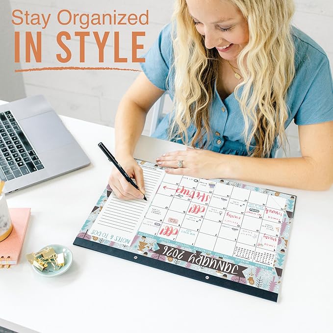 Hadley Designs Large Teacher Desk Calendar 2026-2027 - Desktop Calendar 2026, 18-Month Desk Calendars for Home, Office & Classroom, Cute Classroom Must Haves, Teacher Appreciation Gifts