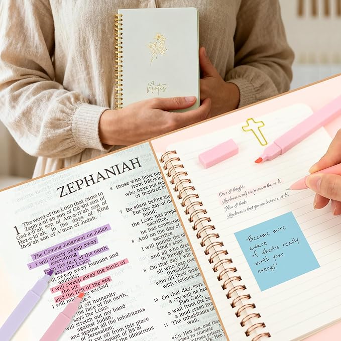 Yellow Bible Cover Case for Women Large Bible Cover Bag Bible Study Supplies Accessories Bible Journaling Kit for Girls Women