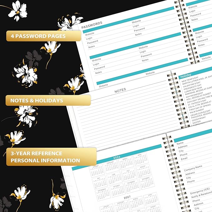 2026-2027 Monthly Planner - Planner 2026-2027 from Jul. 2026 - Dec. 2027, Monthly Calendar with Tabs, Inner Pocket, 8.5" x 11"