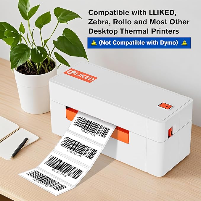 L LIKED 2" x 1" Blank Removable Labels with No Residue, Water and Oil Resistant, Use for Both Home and Office (1 Roll, 1300 Labels)