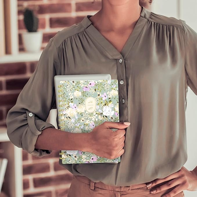 Cambridge Planner 2026-2027 Weekly & Monthly Academic 12-Month July-June, 5-1/2" x 8-1/2", Leah Bisch, Peony Field (LB51-200A)