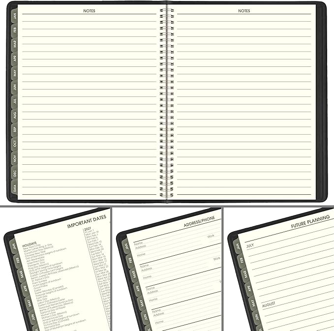 AT-A-GLANCE 2027 Appointment Book Planner, Weekly & Monthly, 8.25" x 11", Quarter-Hourly, Recycled, Black (70950G0527)