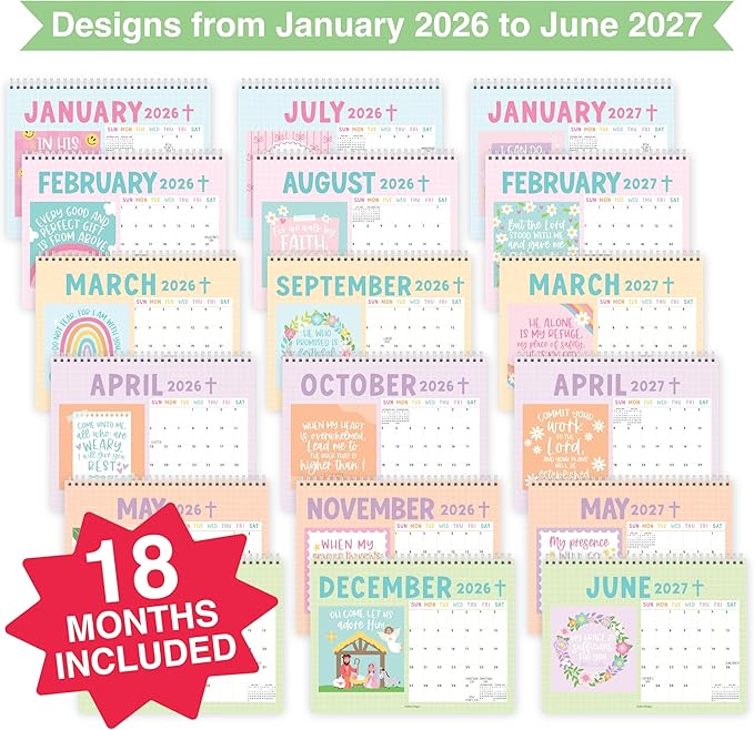 Small Desk Calendar 2026-18-Month 2026 Desk Calendar Small for Home, Office & Classroom, Standing Flip Desks Calendars 2026-2027, Teacher Appreciation Gifts, Graduation Gifts