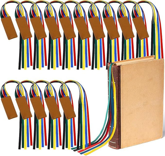 20Pcs Bible Ribbon Bookmark Multi Ribbon Page Marker Bulk Artificial Leather Book Markers,Colorful Ribbon (20)