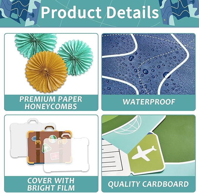 Reading Travel Bulletin Board Decorations with 3D Tissue Paper Flowers Paper Fan Back to School Reading Adventure Begin Classroom Decor Bulletin Board Border Cutouts Set Motivational School Supplies