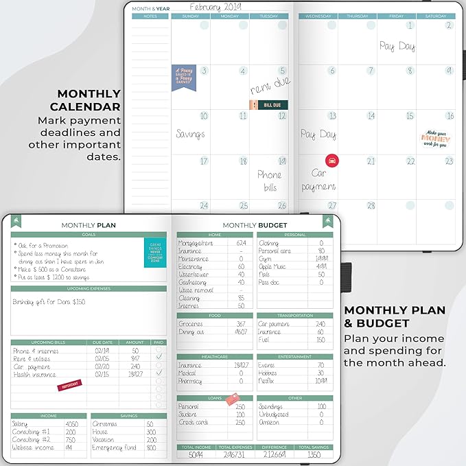 Clever Fox Budget Book 2.0 – Simple Budgeting Planner for Beginners – Financial Notebook with Money Spending, Debt & Bill Tracker (Black)
