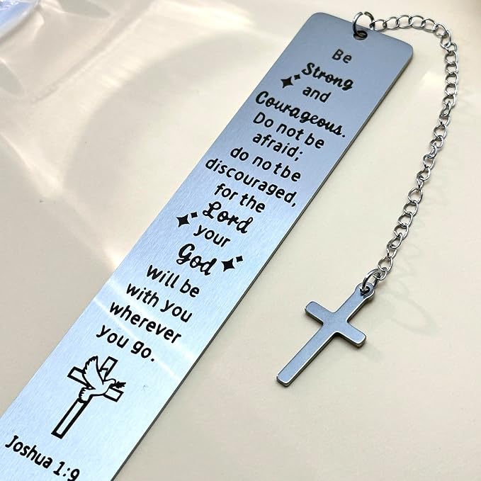 Graduation Gifts for Her Him Class of 2026 Senior Bookmark Bulk College High School Teen Girl Boy Friend Book Lover, 'Be Strong and Courageous' Bible Verse