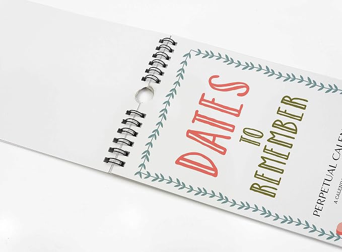 Floral Rustic Perpetual Calendar Birthday Wall Hanging Anniversary Special Event Reminder Calendar Book Journal Stationary Wall Hanging Birthday Gift Card Planner Organizer