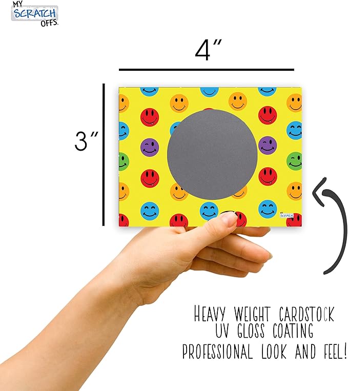 My Scratch Offs Scratch-Off Card Prizes for Kids Students Smiley Teacher Rewards Supplies for The Classroom 20 Pack