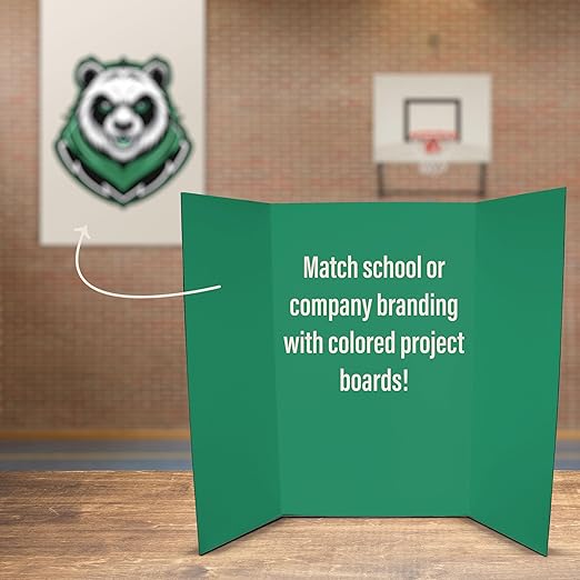 Flipside Products 36” x 48” Foam Project Boards for Presentations, Science Fair, School Projects, Event Displays and Trifold Picture Board - Green 3/16'' Thick - 3 Pack