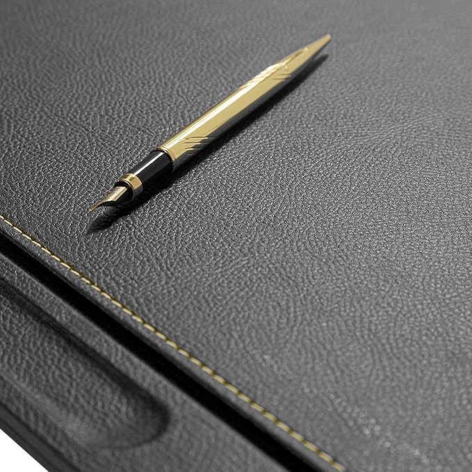 MOOGCO 12-Piece Leather Desk Set — Desk Pad 23.2" x 15.4", Double Document Tray, Pen Holder — Desk Organizer Set for Home Office & Executive Desk Accessories