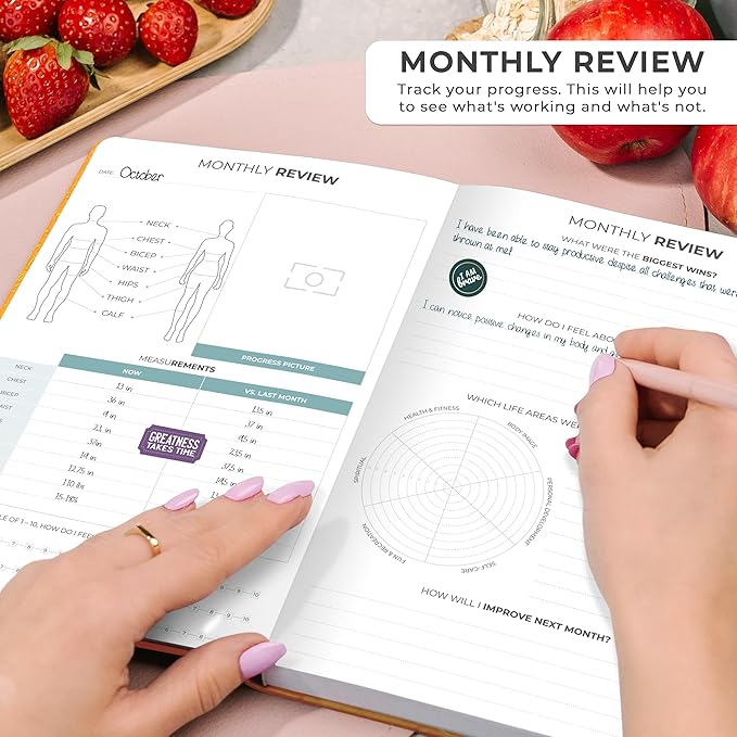 Clever Fox Weekly Meal Planner - Weekly & Daily Meal Prep Journal with Shopping and Grocery Lists for Menu Planning, Healthy Diet & Weight Loss Tracking, Lasts 1 Year, Undated, A5 - Amber Yellow