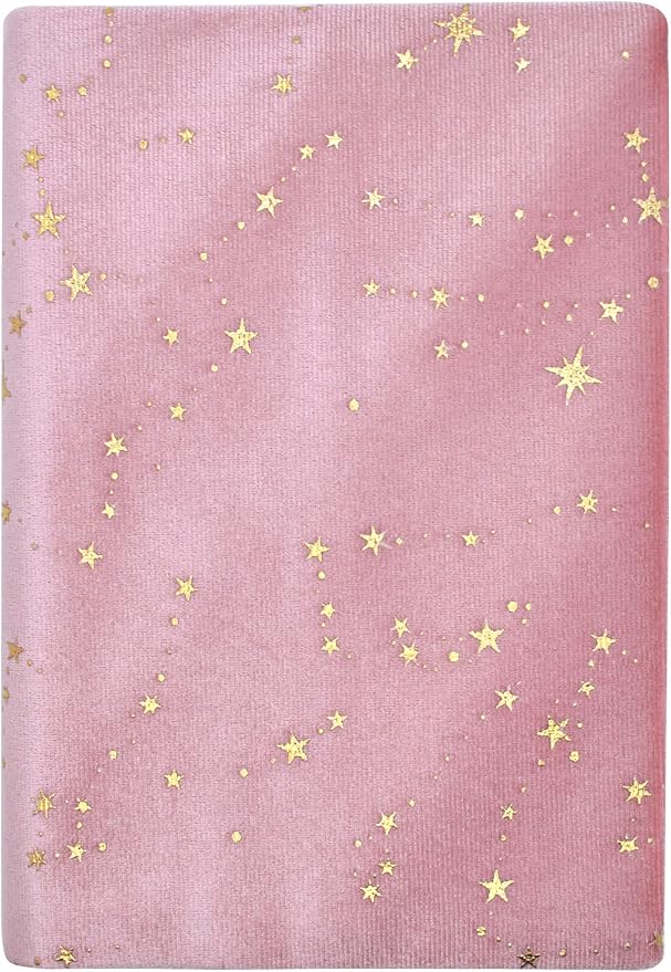 BLBMH 5x8 Book Cover | Handmade Non-Stretch Fabric Sleeve with Bookmark | for Paperback Bible Journal | Privacy Reading Gift for Women - Velvet Pink