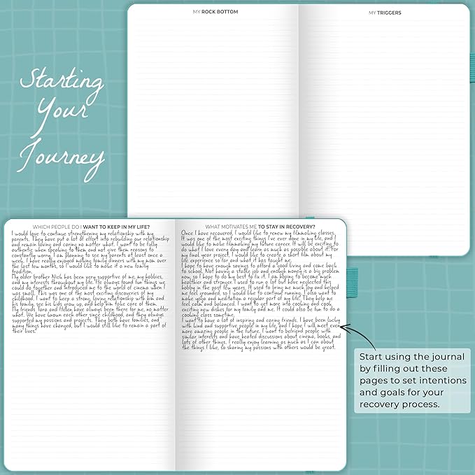 Clever Fox Addiction Recovery Journal Large – Guided Sobriety Workbook for Alcohol, Drug, Gambling, Eating & Other Addictions – Daily Planner to Support Recovery Progress, 8.3x11” (Light Turquoise)