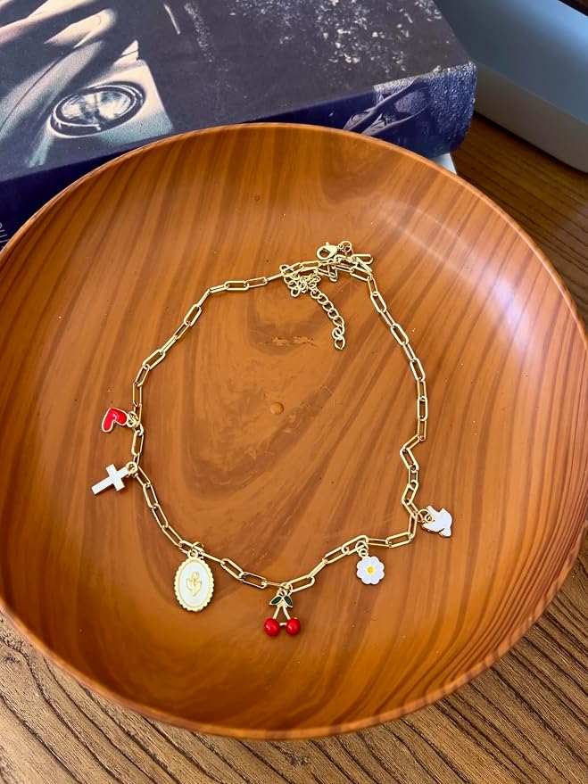 Bible Charm Chain, Christian Bible Accessory Faith Gift, Scripture Bookmark, Bible Jewelry Religious Decor for Study (Style-A)