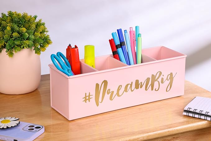 Pen Holder for Desk | Good Vibes Pencil Holder for Home Office Desk Organizer Tabletop Decoration | Pencil Holder Organizer for Desk Accessories