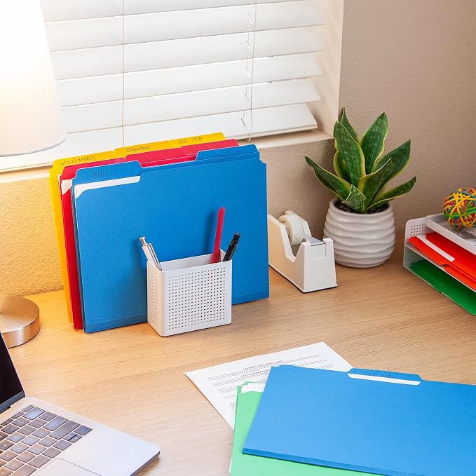 Oxford Colored File Folders, 15 Pack, 3 Tabs, 5 Assorted Colors, Letter Size (8.5" x 11"), Color-Coding for School, Office & Home Document Organization