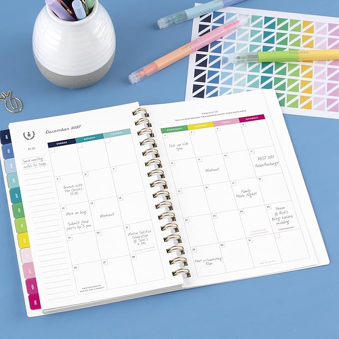 AT-A-GLANCE 2027 Planner, Simplified by Emily Ley, Weekly & Monthly, 5.5" x 8.5", Berry Floral (EL59-200-27)