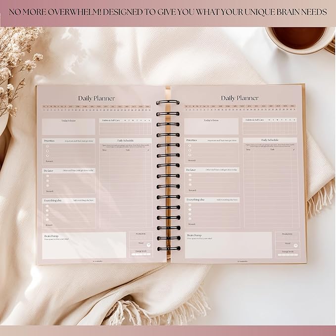 ADHD Daily Planner for Neurodivergent Adults - Productivity Daily Planner & Task Management to Stay Organized and Focused (Lux)