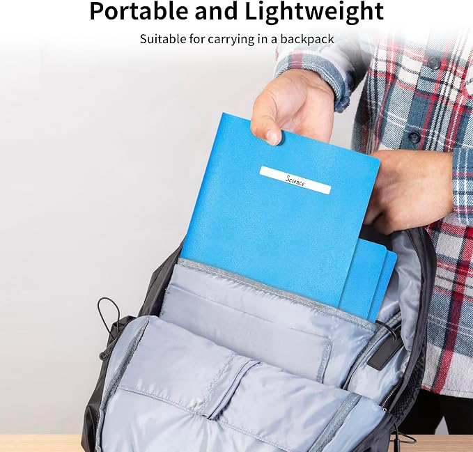 6 Pack Folders with Pockets Blue, 2 Pocket Plastic Folder with Pockets for School File Folder for Documents Letter Size with Business Card Slot Back to School Office Teacher Supplies