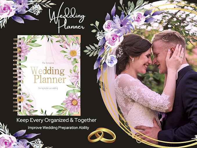 Wedding Planner - Wedding Planner Book and Organizer for the Bride, Wedding Planner Book Unique Engagement Gift for Newly Engaged Couples - Hardcover Bridal Planning Wedding Notebook 11" x 9"