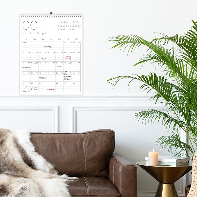 Guasslee Wall Calendar 2026-2027, Vertical Calendar Wall 2026, Jun. 2026-Dec. 2027, 19-Month Paper Calendar Spiral Bound, Monthly Planner Wall for Office School Home Easy Organizing, 14” X 11”